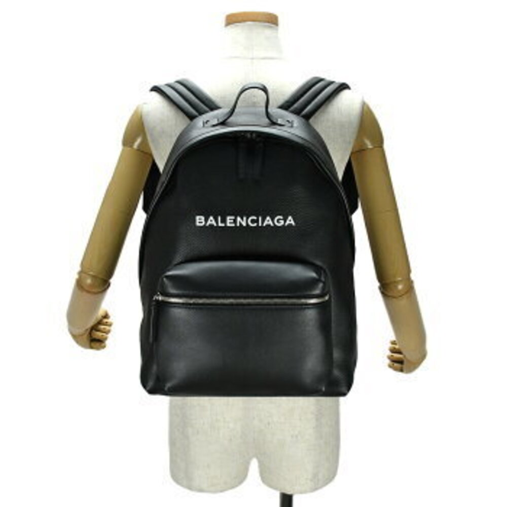 Balenciaga Black Backpack Everyday Logo Leather - Picture 9 of 10